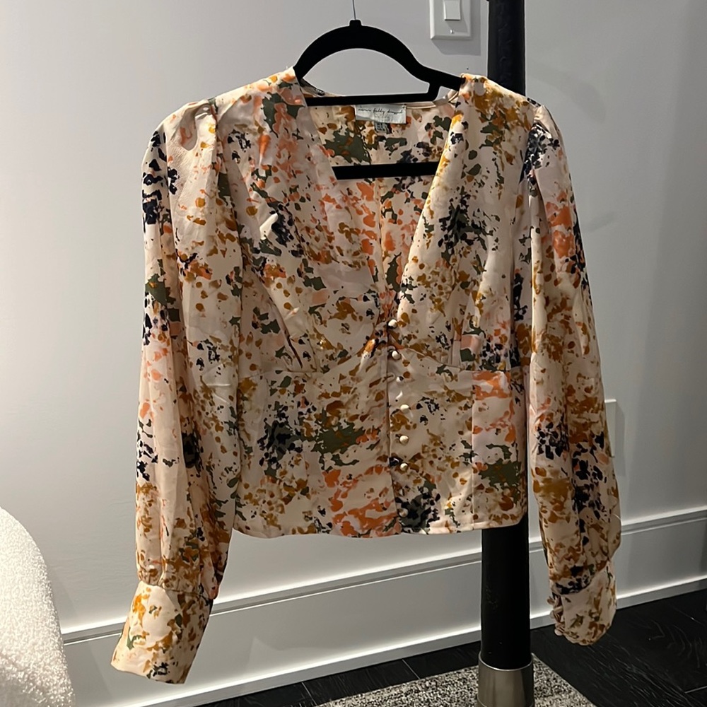 Light Orange & Pattern Blouse